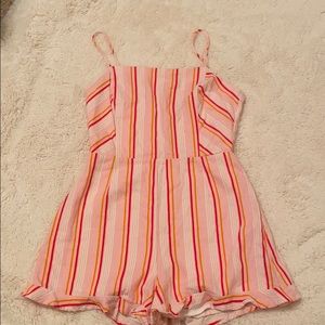 Pink Striped Romper